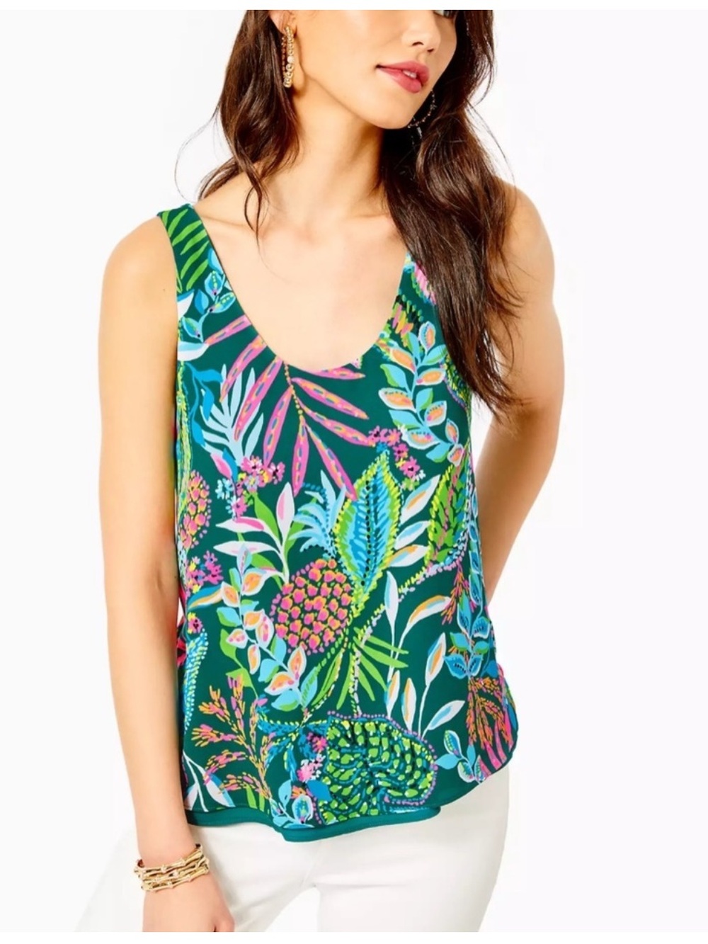 Lilly Pulitzer Florin Reversible Scoop Neck Tank Top in Sunshine Jungle